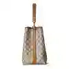 GUCCI GG CANVAS EMBLEM MEDIUM BUCKET BAG BEIGE/BROWN 2025 – BG112