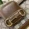 GUCCI HORSEBIT 1955 SMALL SHOULDER BAG IN GG CANVAS AND LEATHER BEIGE/BROWN 2025 – BG109