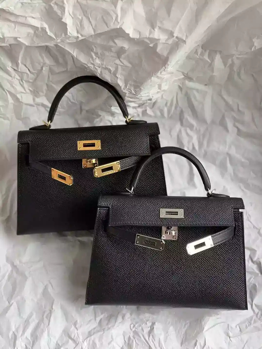 HERMES Chevre Mysore Horseshoe Mini Kelly Sellier 20 Black Lime – HW197