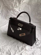 HERMES Chevre Mysore Horseshoe Mini Kelly Sellier 20 Black Lime – HW197