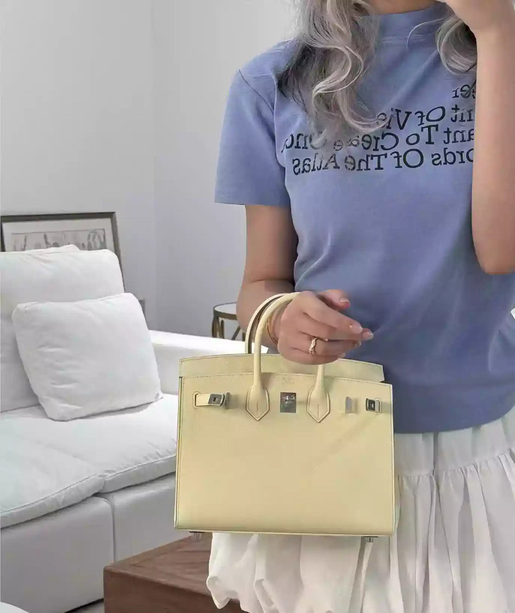 HERMES Epsom Birkin Sellier 25 Jaune Milton – HW193