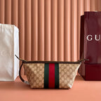 GUCCI ESSENCE CLASSIC GG CANVAS TOILETRY BAG IN BROWN – BG165