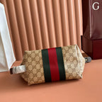 GUCCI ESSENCE CLASSIC GG CANVAS TOILETRY BAG IN BROWN – BG165