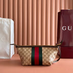 GUCCI ESSENCE CLASSIC GG CANVAS TOILETRY BAG IN BROWN – BG165