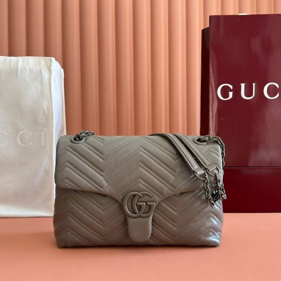 GUCCI GG MARMONT MEDIUM SHOULDER BAG IN GREY – BG209