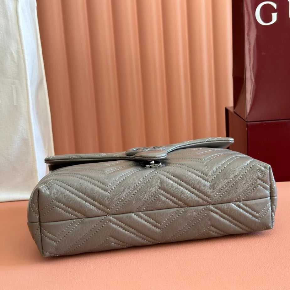 GUCCI GG MARMONT MEDIUM SHOULDER BAG IN GREY – BG209