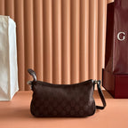 GUCCI GOSSIP SMALL SHOULDER BAG IN DARK BROWN GG CANVAS – BG166