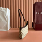 GUCCI GOSSIP SMALL SHOULDER BAG IN SAND AND BROWN GG CANVAS – BG167
