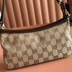 GUCCI GOSSIP SMALL SHOULDER BAG IN SAND AND BROWN GG CANVAS – BG167