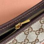 GUCCI GOSSIP SMALL SHOULDER BAG IN SAND AND BROWN GG CANVAS – BG167