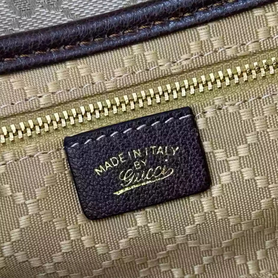 GUCCI JACKIE SMALL SHOULDER BAG IN SAND AND BROWN GG CANVAS – BG187