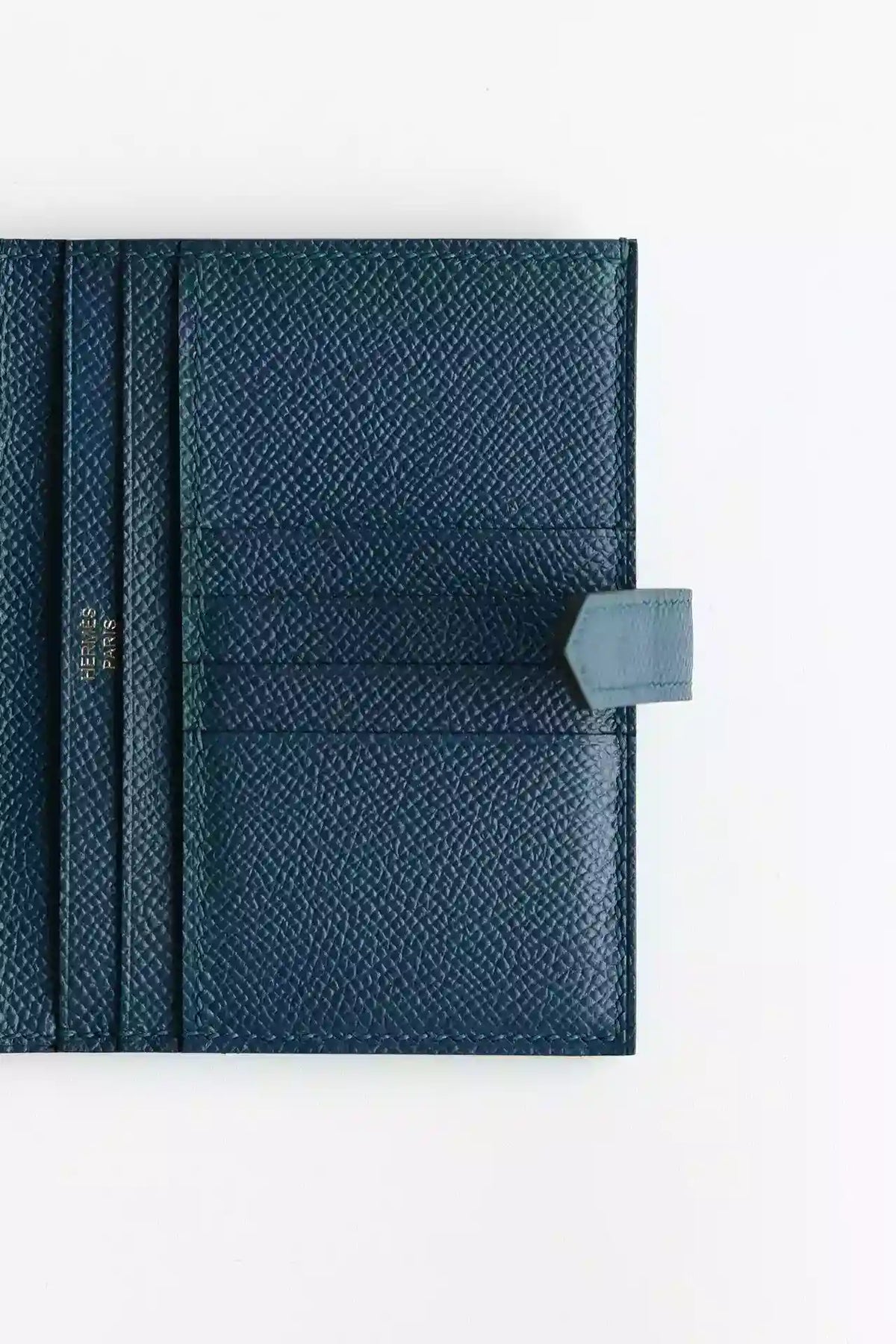 Hermes Bearn Compact Handmade Wallet in Deep Blue Epsom Calfskin – HW154