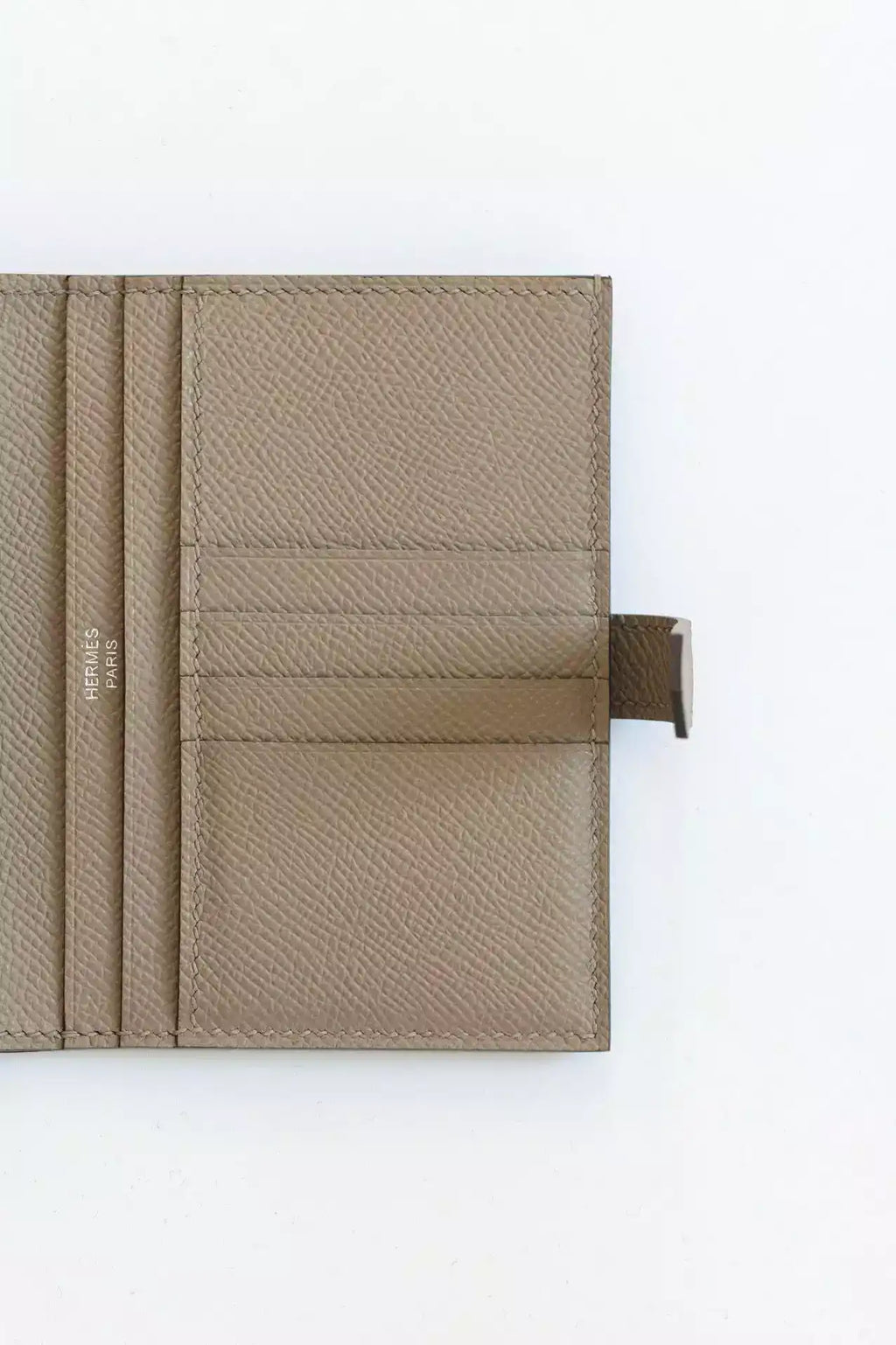 Hermes Bearn Compact Handmade Wallet in Gris Asphalt Epsom Calfskin – HW153