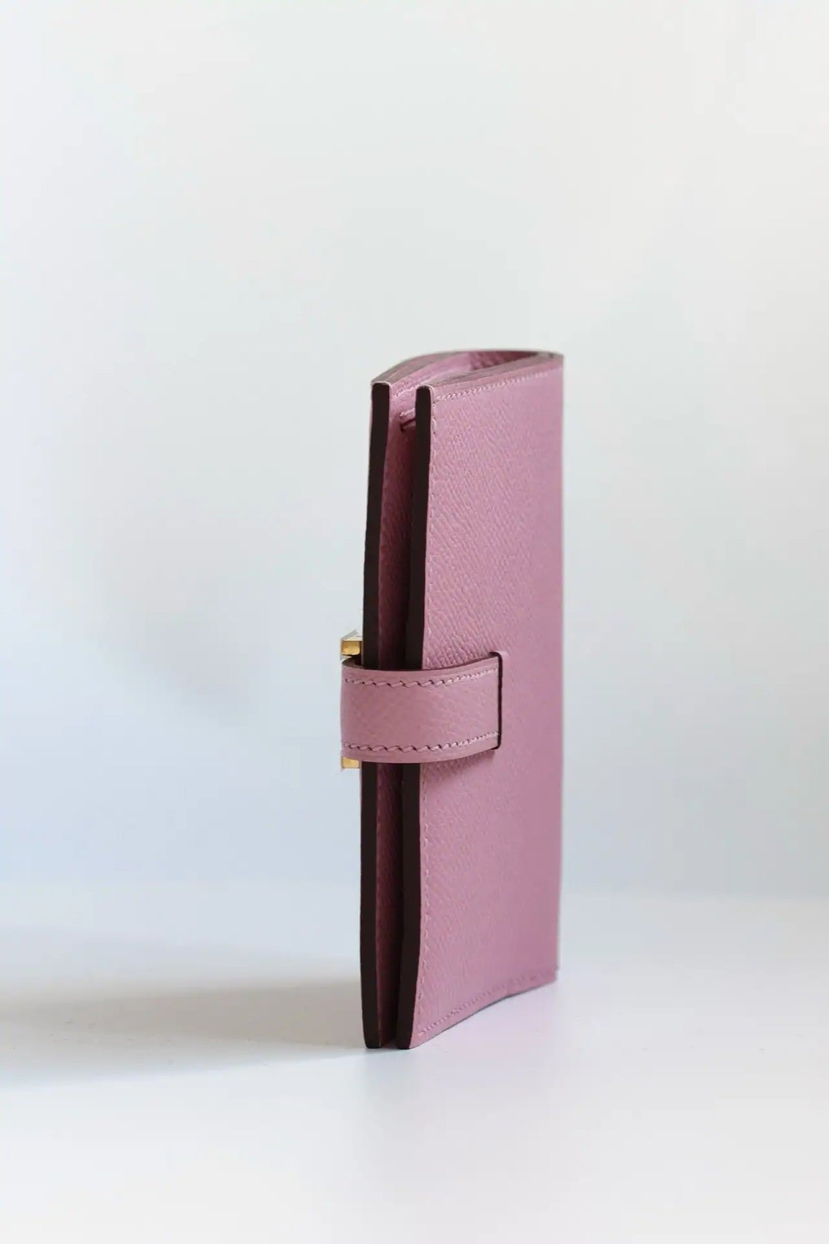 Hermes Bearn Compact Handmade Wallet in Mauve Sylvestre Epsom Calfskin – HW139