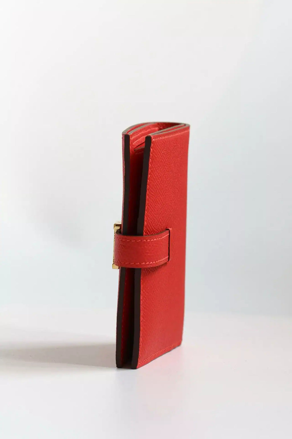Hermes Bearn Compact Handmade Wallet in Red Epsom Calfskin – HW137