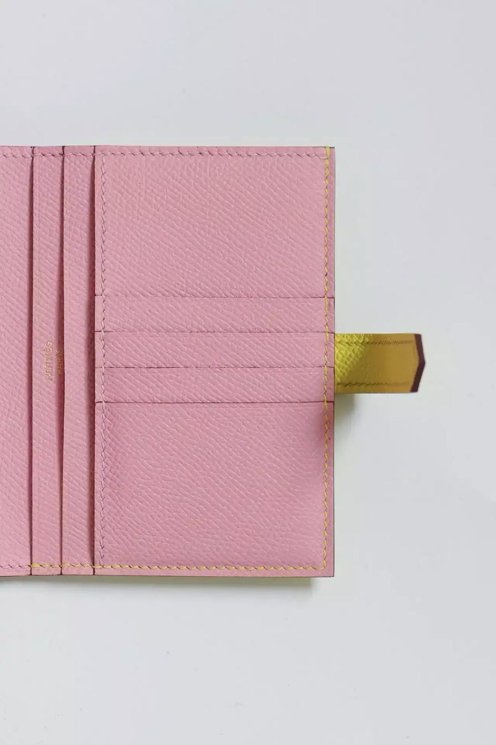 Hermes Bearn Compact Verso Handmade Wallet in Lime Epsom Calfskin – HW136