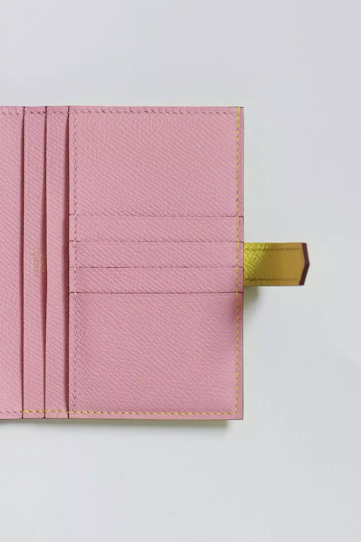 Hermes Bearn Compact Verso Handmade Wallet in Lime Epsom Calfskin – HW136