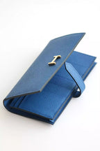 Hermes Bearn Long Handmade Wallet in Blue France Epsom Calfskin – HW142