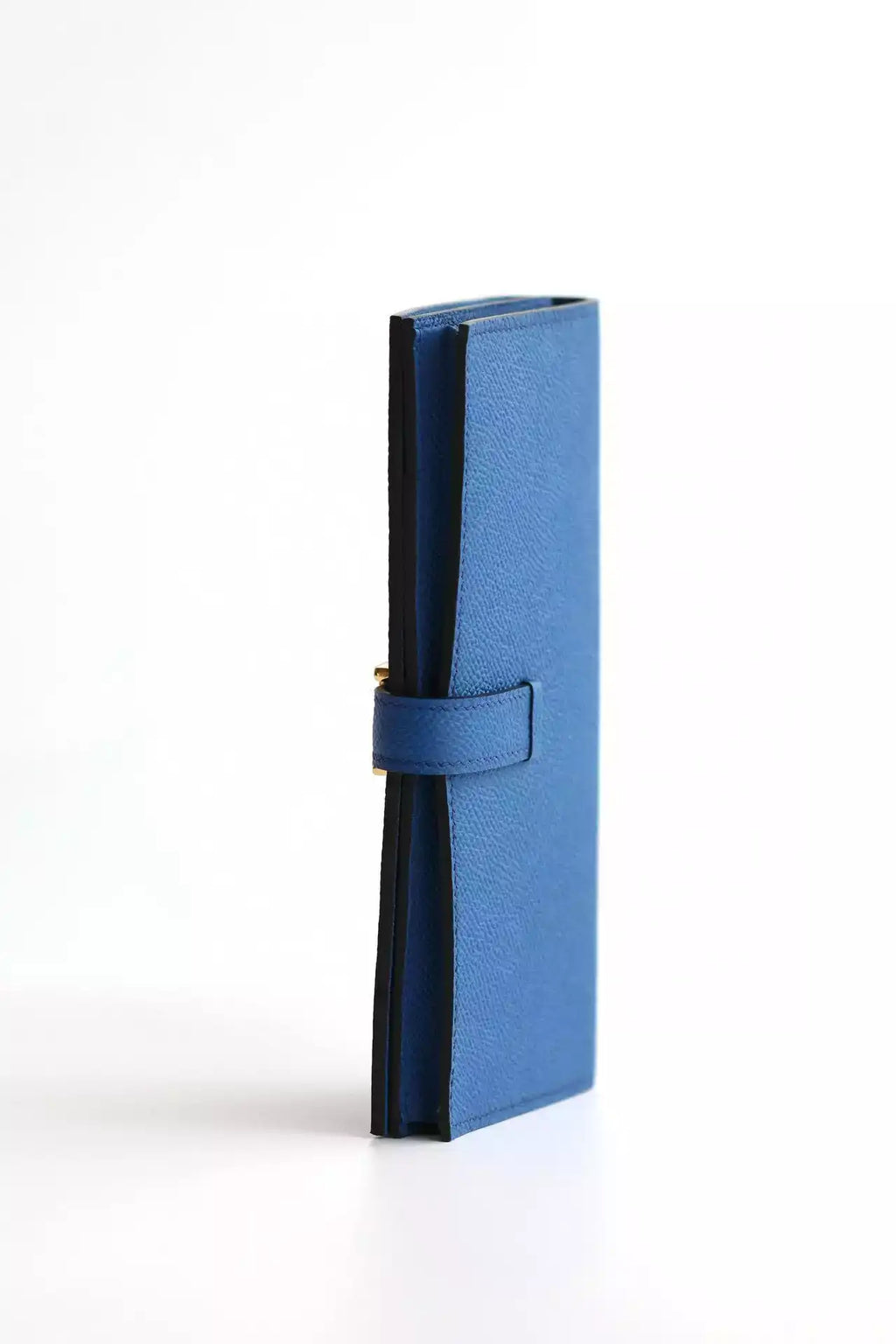 Hermes Bearn Long Handmade Wallet in Blue France Epsom Calfskin – HW142
