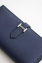 Hermes Bearn Long Handmade Wallet in Blue Saphir Epsom Calfskin – HW158