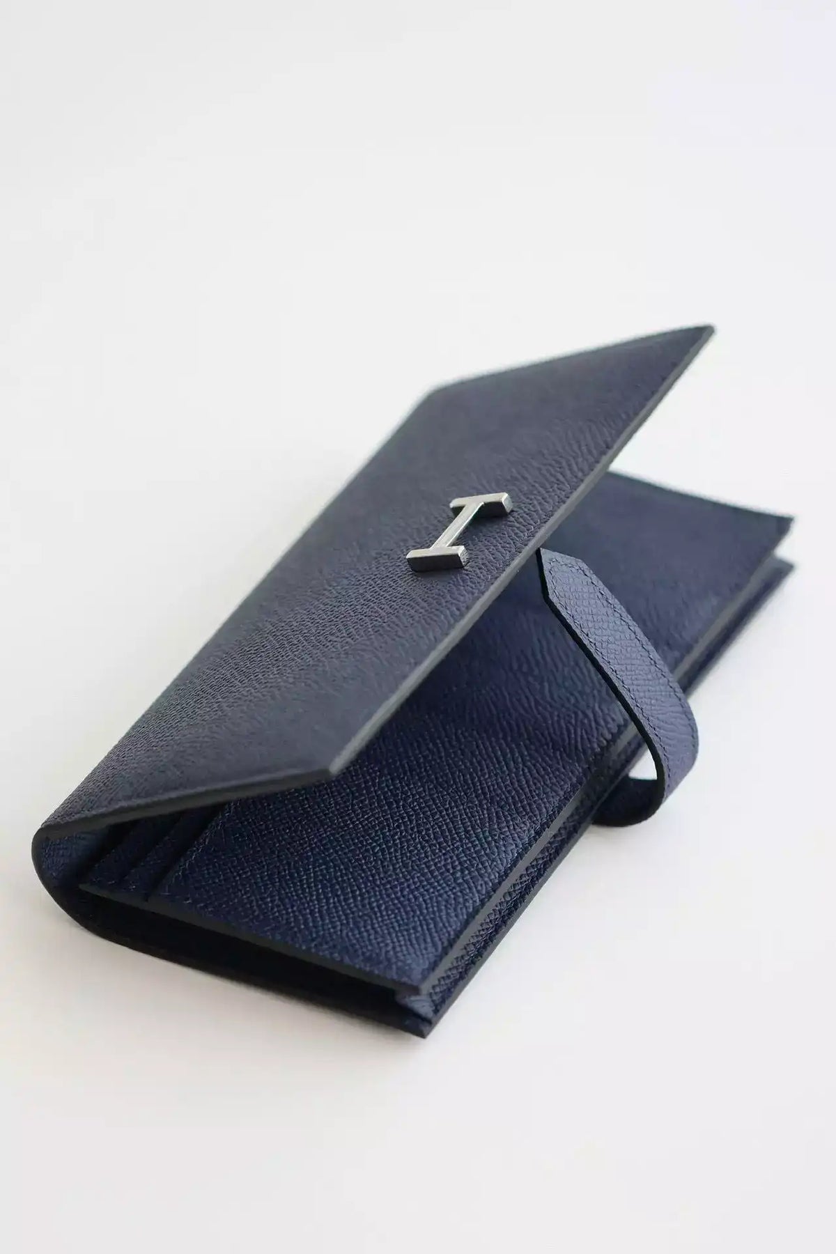 Hermes Bearn Long Handmade Wallet in Blue Saphir Epsom Calfskin – HW158