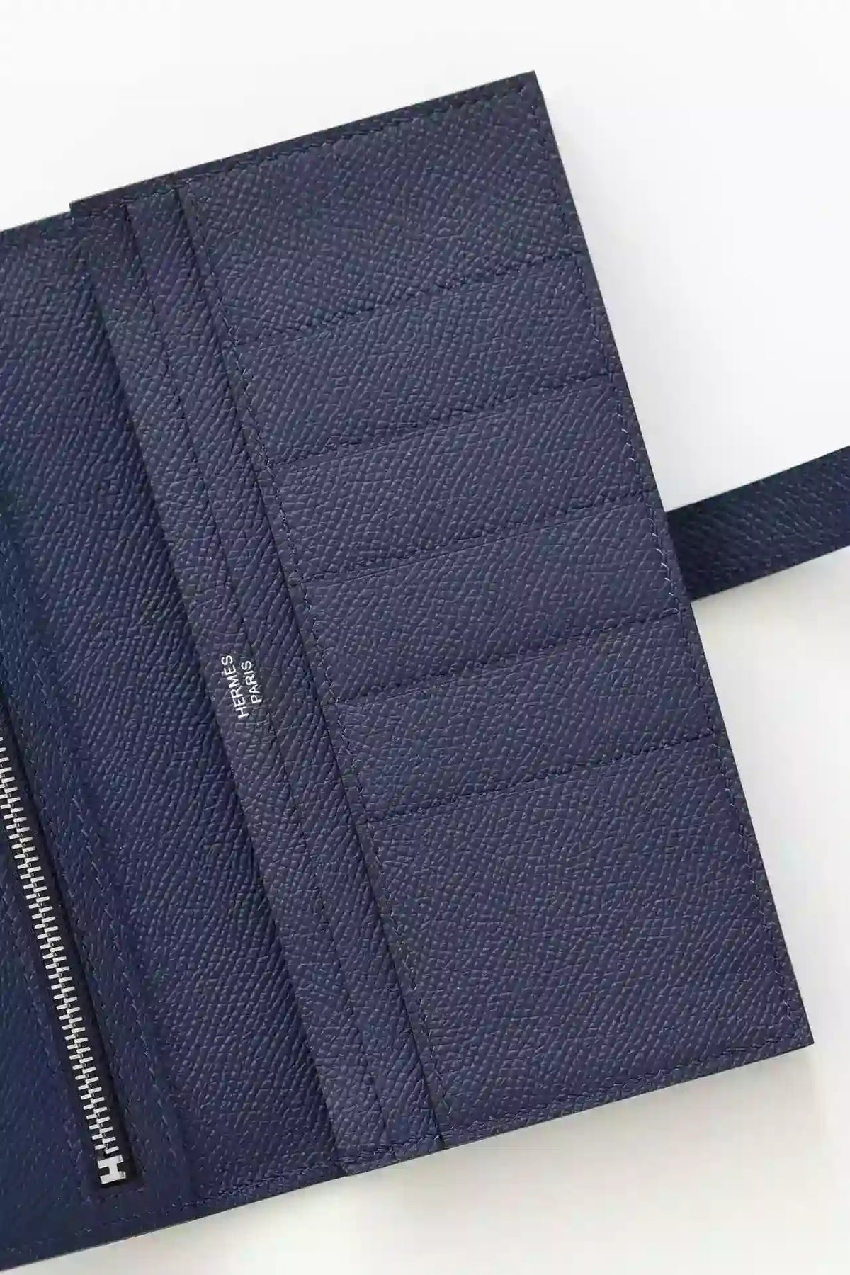 Hermes Bearn Long Handmade Wallet in Blue Saphir Epsom Calfskin – HW158