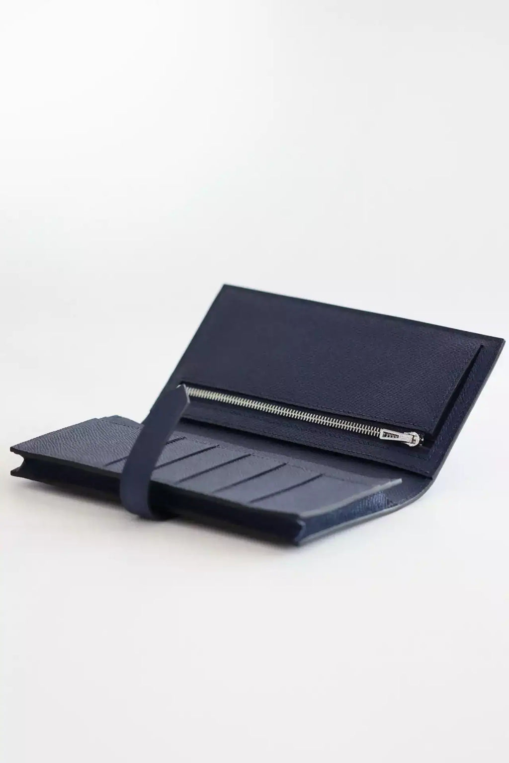 Hermes Bearn Long Handmade Wallet in Blue Saphir Epsom Calfskin – HW158
