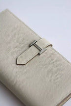 Hermes Bearn Long Handmade Wallet in Craie Epsom Calfskin – HW155
