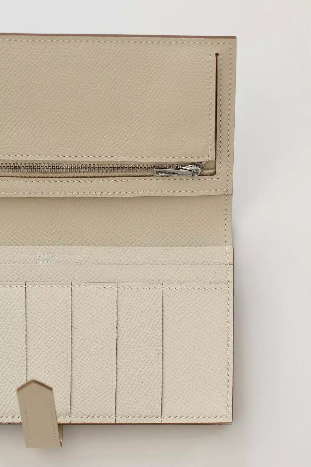 Hermes Bearn Long Handmade Wallet in Craie Epsom Calfskin – HW155
