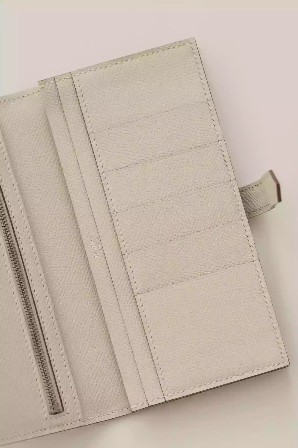 Hermes Bearn Long Handmade Wallet in Craie Epsom Calfskin – HW155