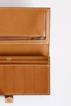 Hermes Bearn Long Handmade Wallet in Gold Epsom Calfskin – HW145