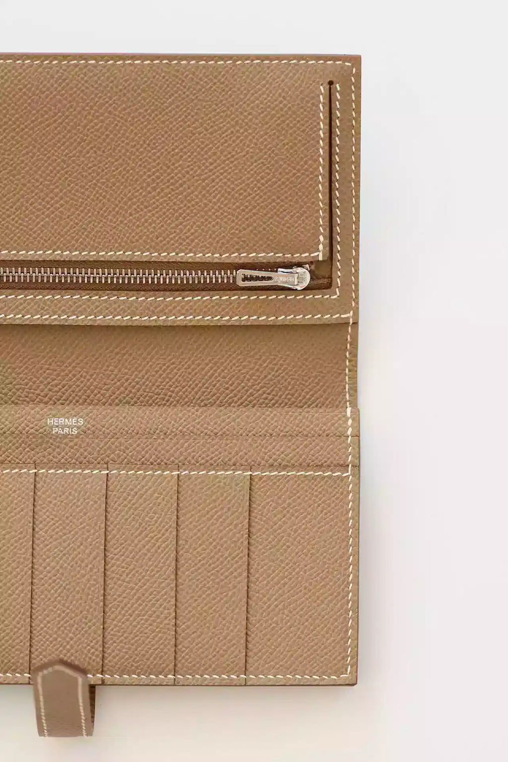 Hermes Bearn Long Handmade Wallet in Taupe Epsom Calfskin – HW144