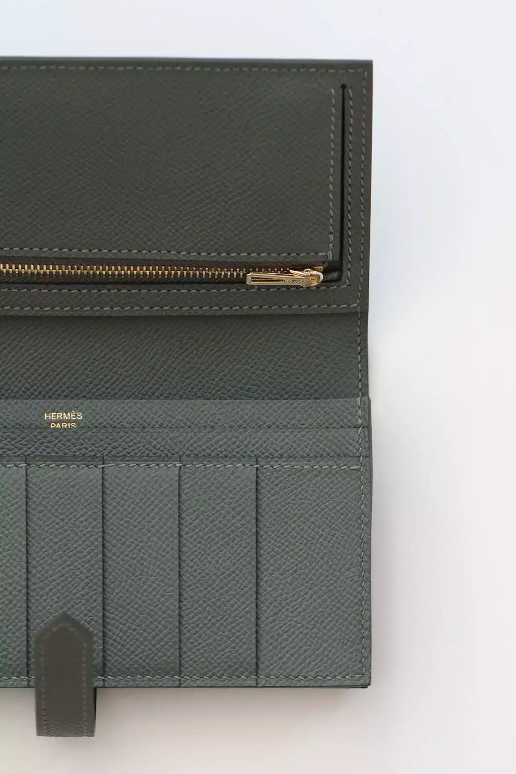 Hermes Bearn Long Handmade Wallet in Vert Amande Epsom Calfskin – HW141