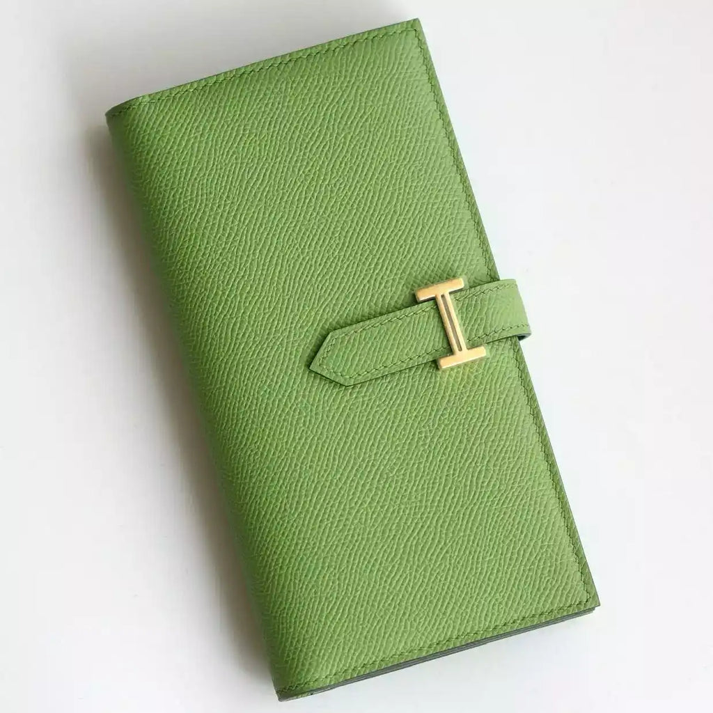 Hermes Bearn Long Handmade Wallet in Vert Criquet Epsom Calfskin – HW143