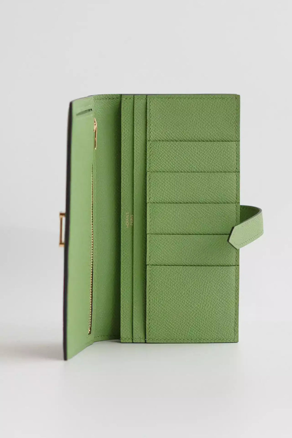 Hermes Bearn Long Handmade Wallet in Vert Criquet Epsom Calfskin – HW143