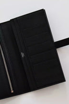 Hermes Bearn Long Wallet in Black Shiny Alligator Leather – HW165