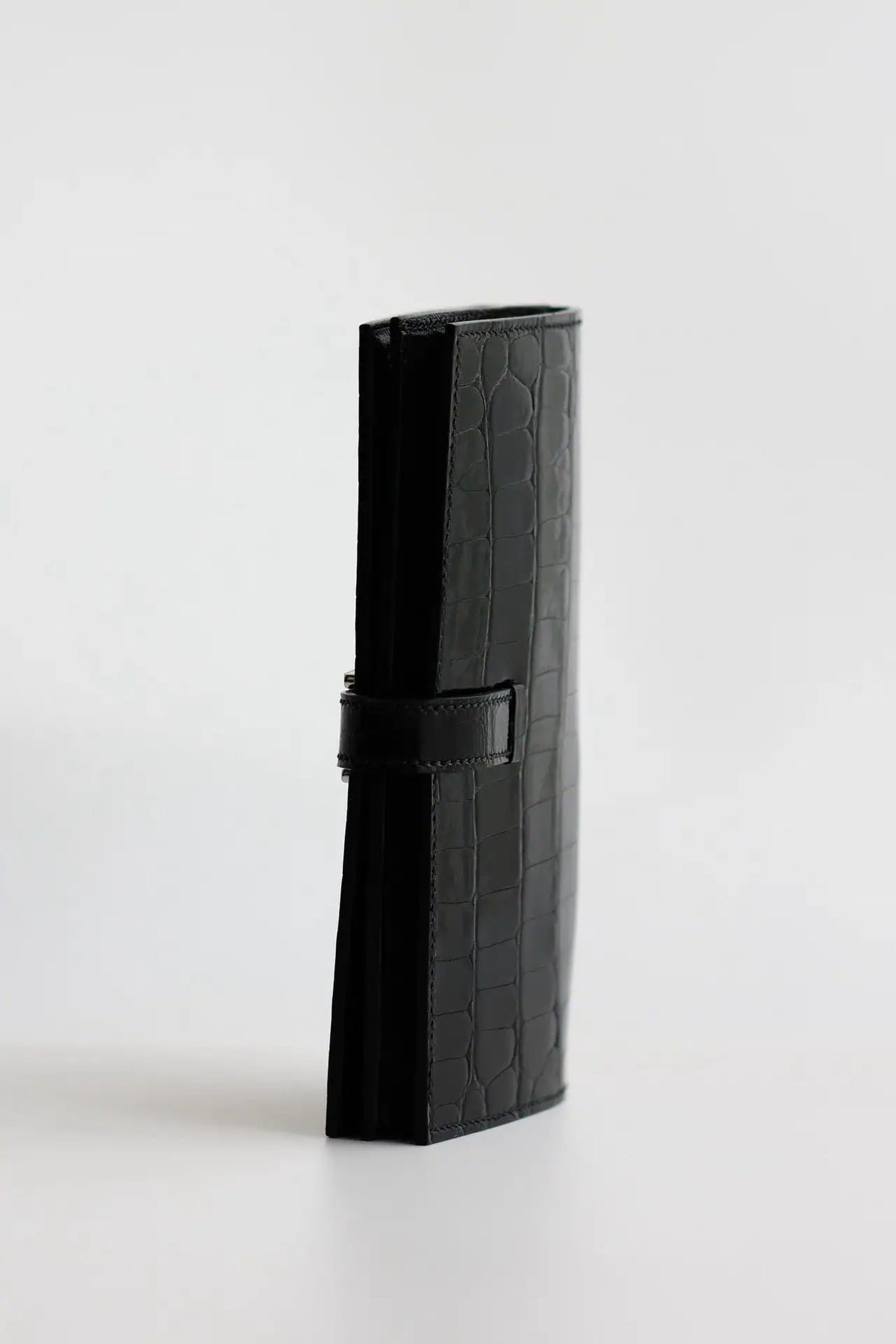 Hermes Bearn Long Wallet in Black Shiny Alligator Leather – HW165