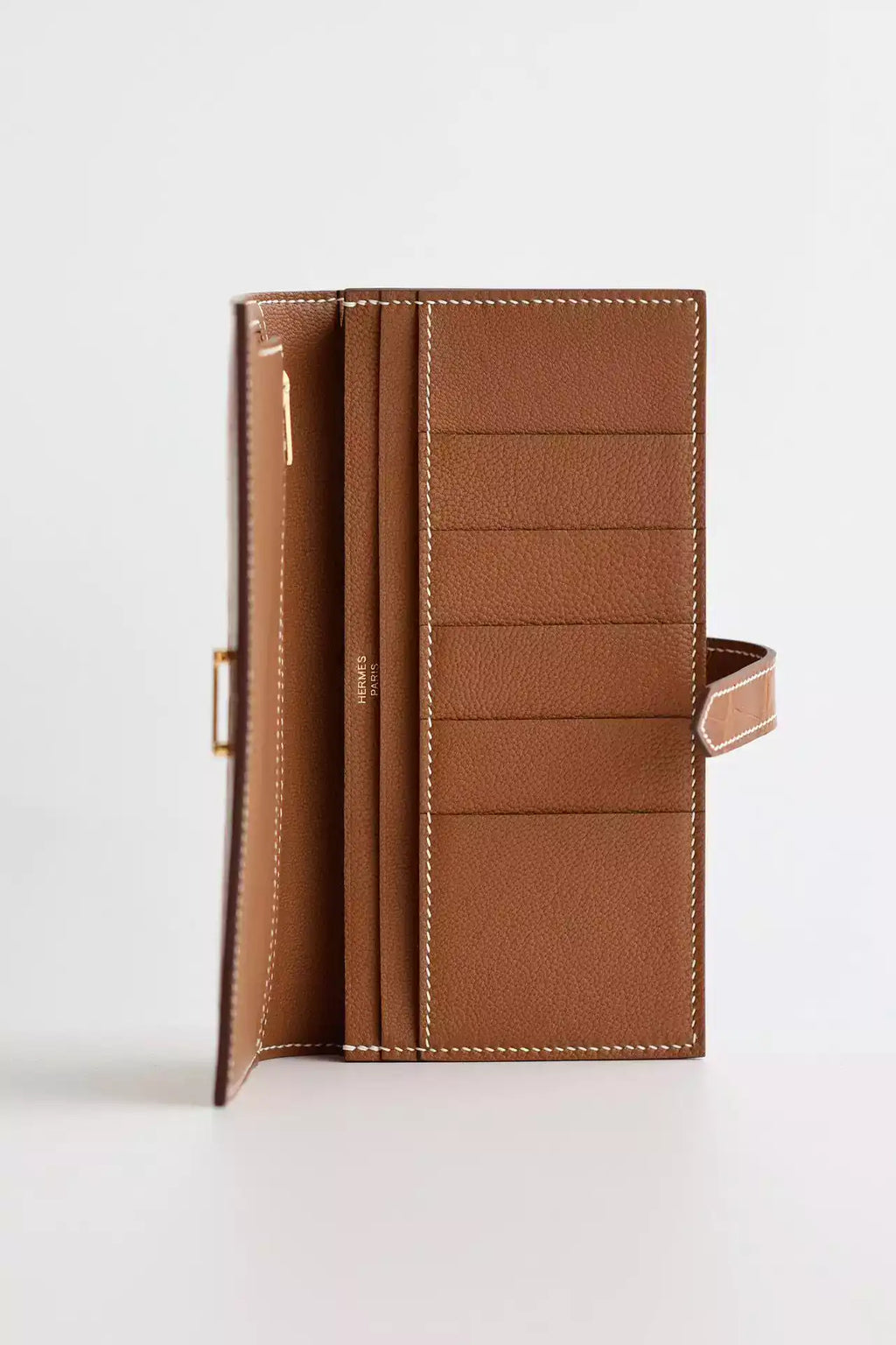 Hermes Bearn Long Wallet in Gold Matte Alligator Leather – HW164