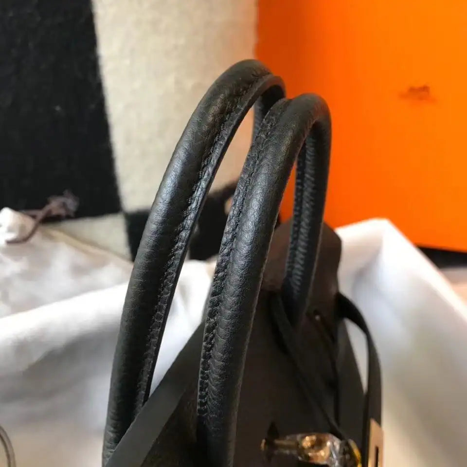 Hermes Birkin 25cm Bag In Black Clemence Leather GHW – HW010