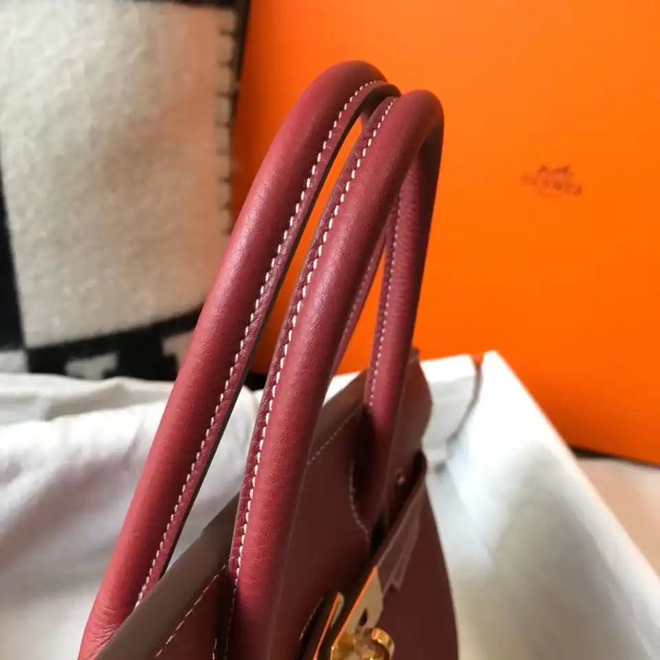 Hermes Birkin 25cm Bag In Bordeaux Clemence Leather GHW – HW013