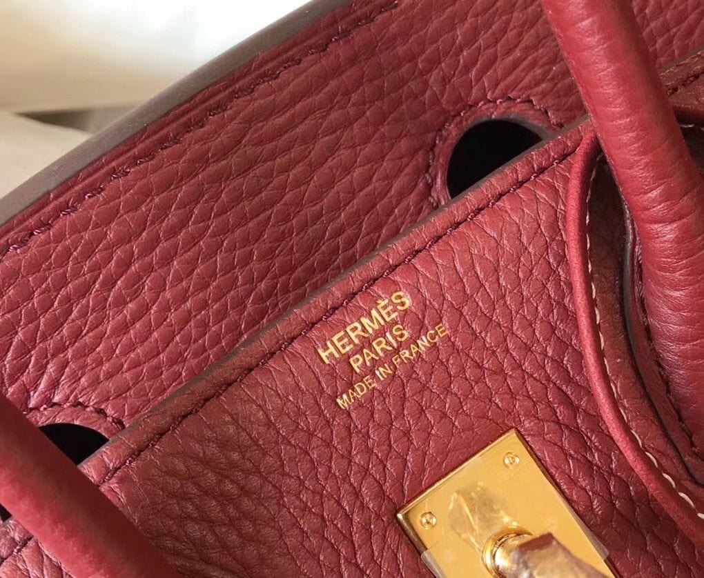 Hermes Birkin 25cm Bag In Bordeaux Clemence Leather GHW – HW013