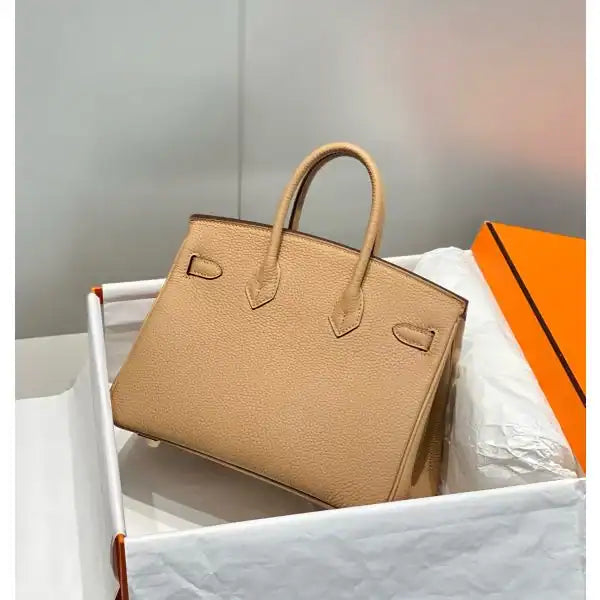 Hermes Birkin 25cm Bag In Chai Clemence Leather GHW – HW002