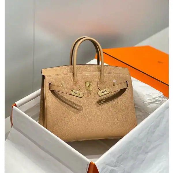 Hermes Birkin 25cm Bag In Chai Clemence Leather GHW – HW002