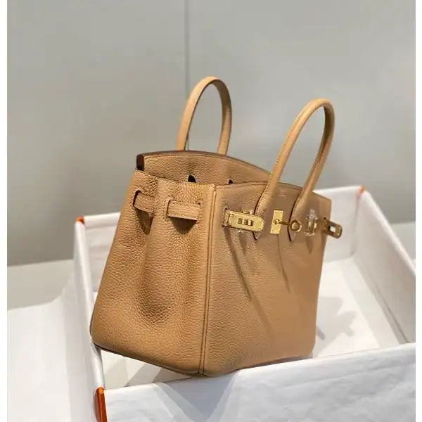 Hermes Birkin 25cm Bag In Chai Clemence Leather GHW – HW002