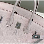 Hermes Birkin 25cm Bag In Mauve Pale Clemence Leather PHW – HW009