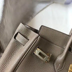 Hermes Birkin 25cm Bag In Tourterelle Clemence Leather GHW – HW005