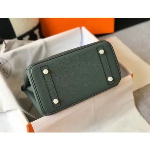 Hermes Birkin 25cm Bag In Vert Amande Clemence Leather GHW – HW008