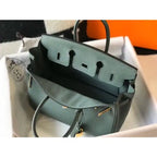 Hermes Birkin 25cm Bag In Vert Amande Clemence Leather GHW – HW008