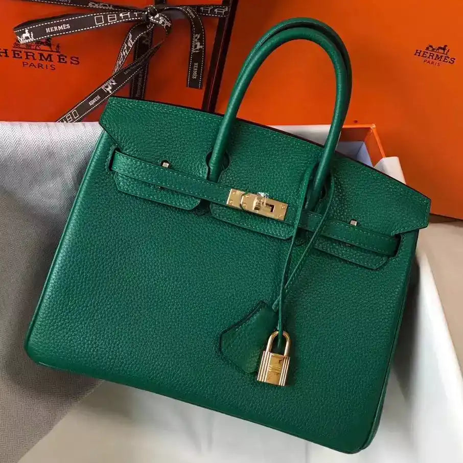 Hermes Birkin 25cm Bag In Vert Vertigo Clemence Leather GHW – HW016