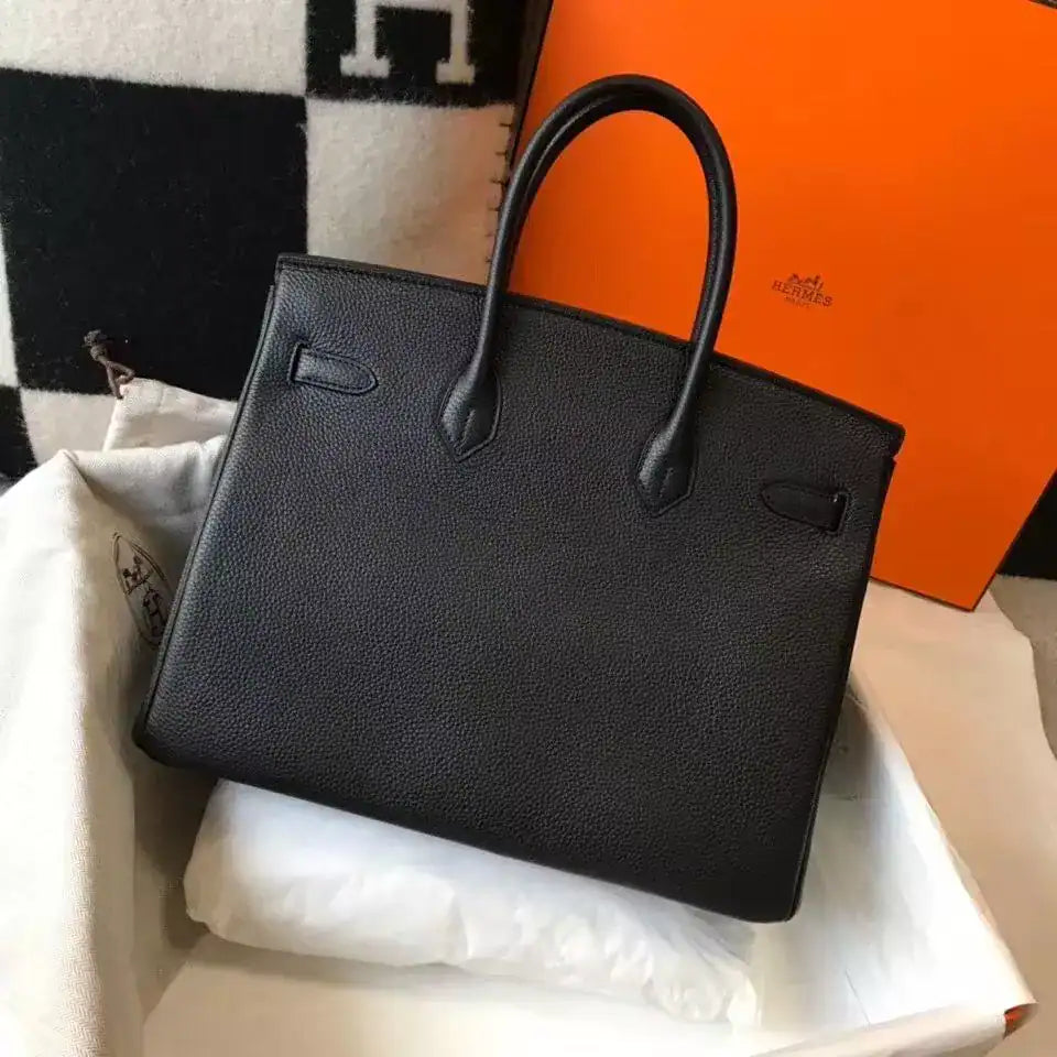 Hermes Birkin 30cm Bag In Black Clemence Leather PHW – HW029